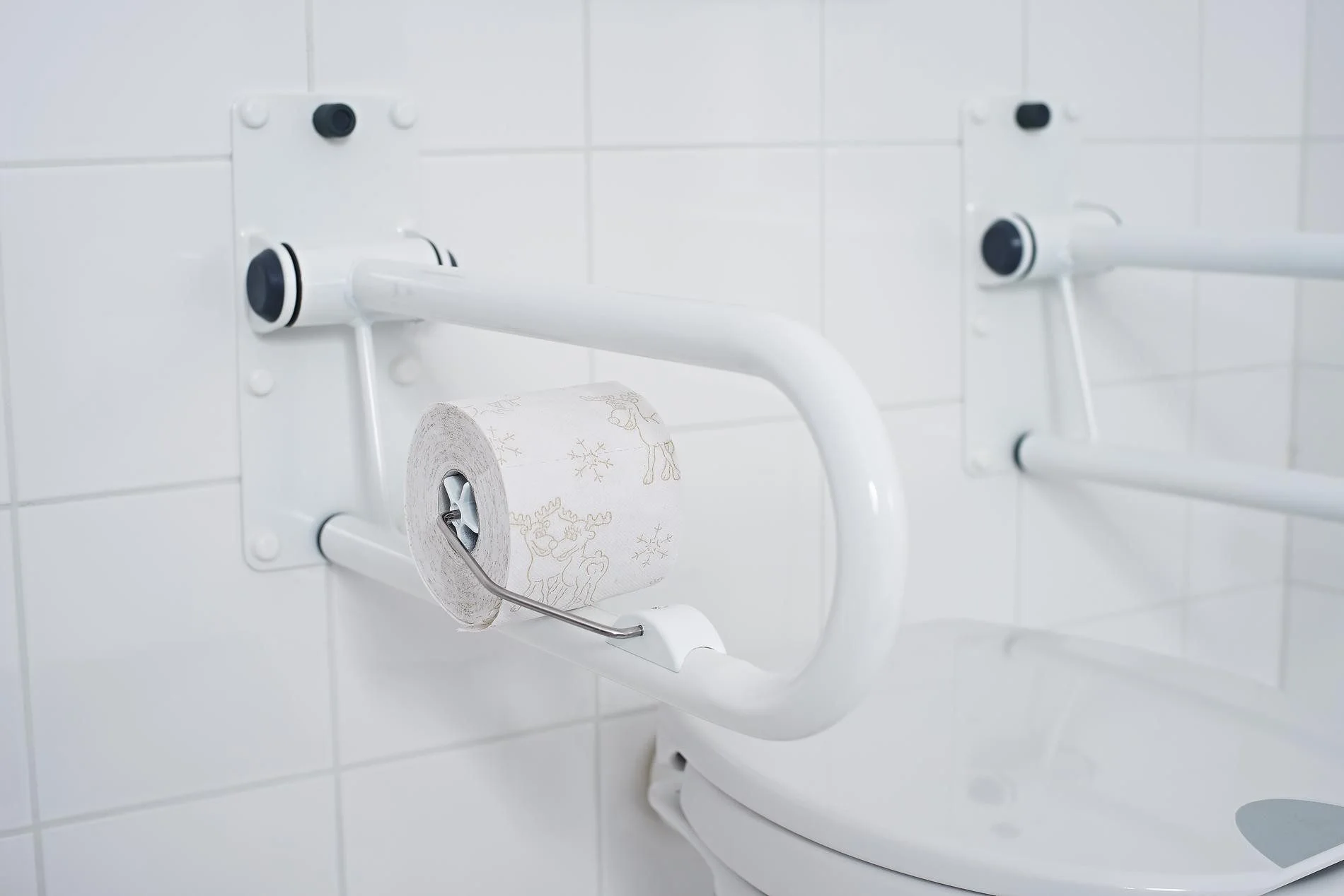 WC-Papierhalter „Tim“ – Zubehör für WC-Aufstehbügel, Weiß